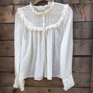 Doen Hortense Top in Salt, Size Large